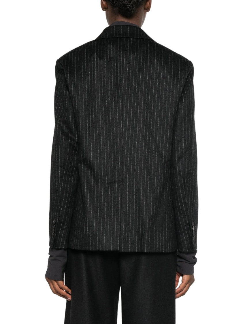 Barena Tailored Black Pinstripe Blazer With Structured Silhouette