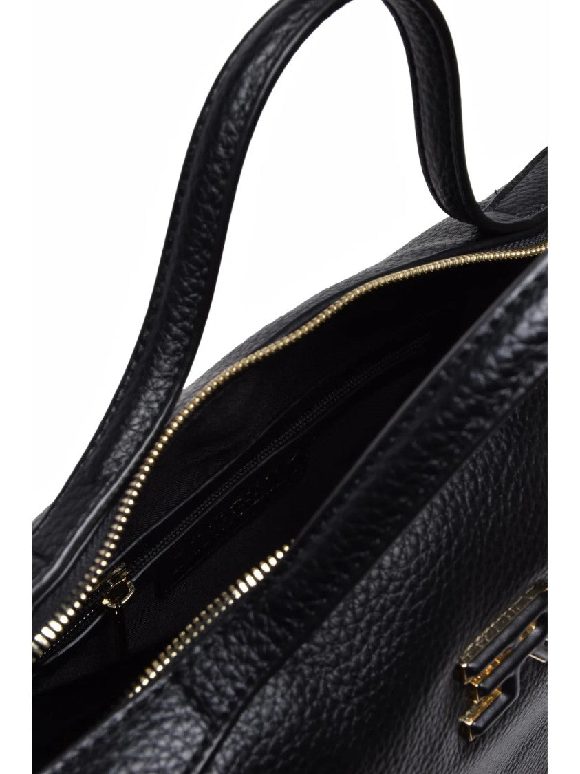 Ermanno Firenze Black Polyurethane Violeta Handbag