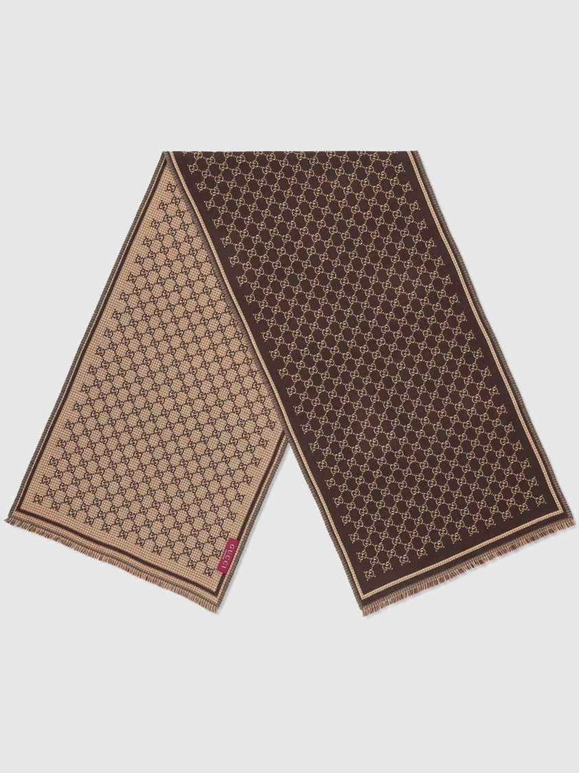 Gucci Brown Stenmix Reversible Scarf