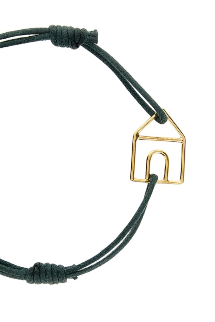 Aliita Green Casita Pura 9K Gold Drawstring Bracelet