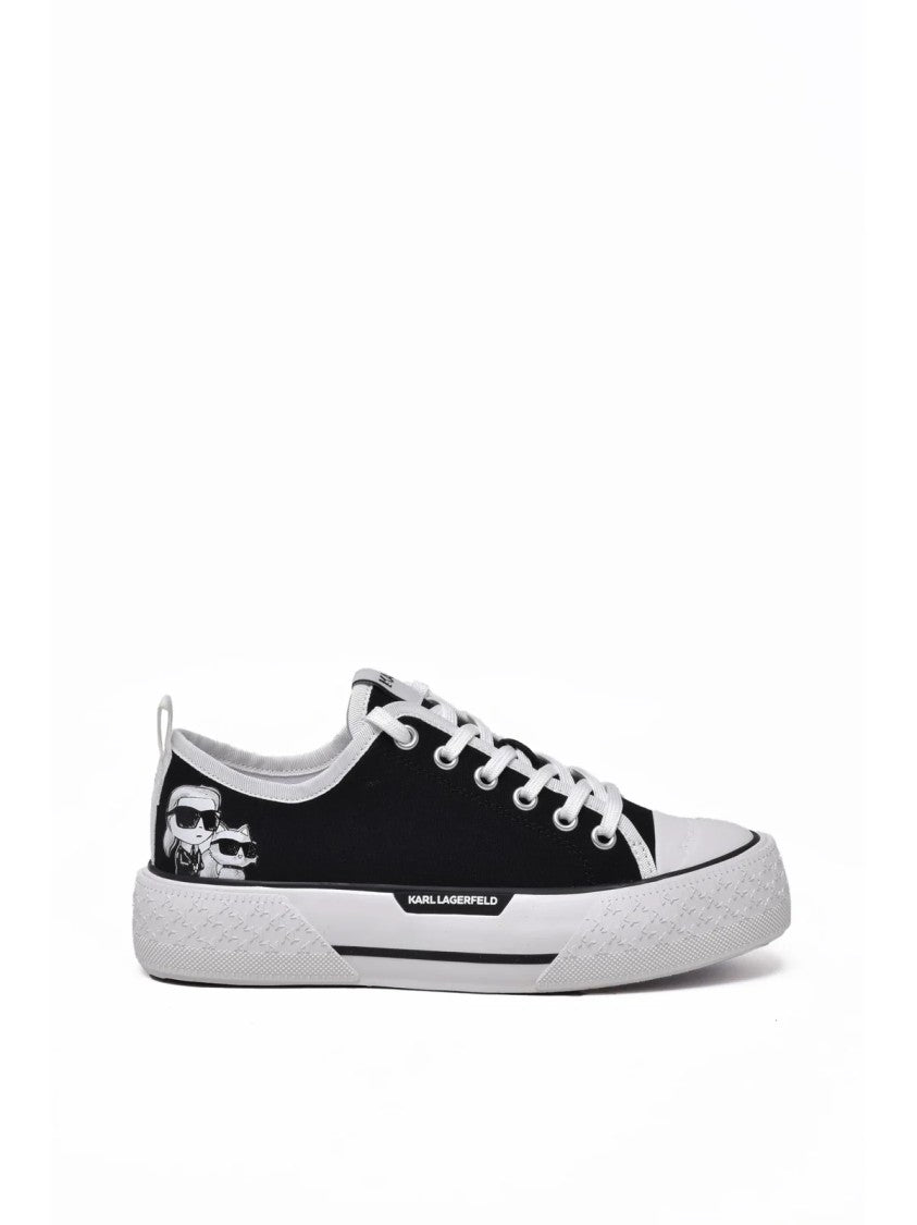 Karl Lagerfeld Black Canvas Low-Top Sneakers