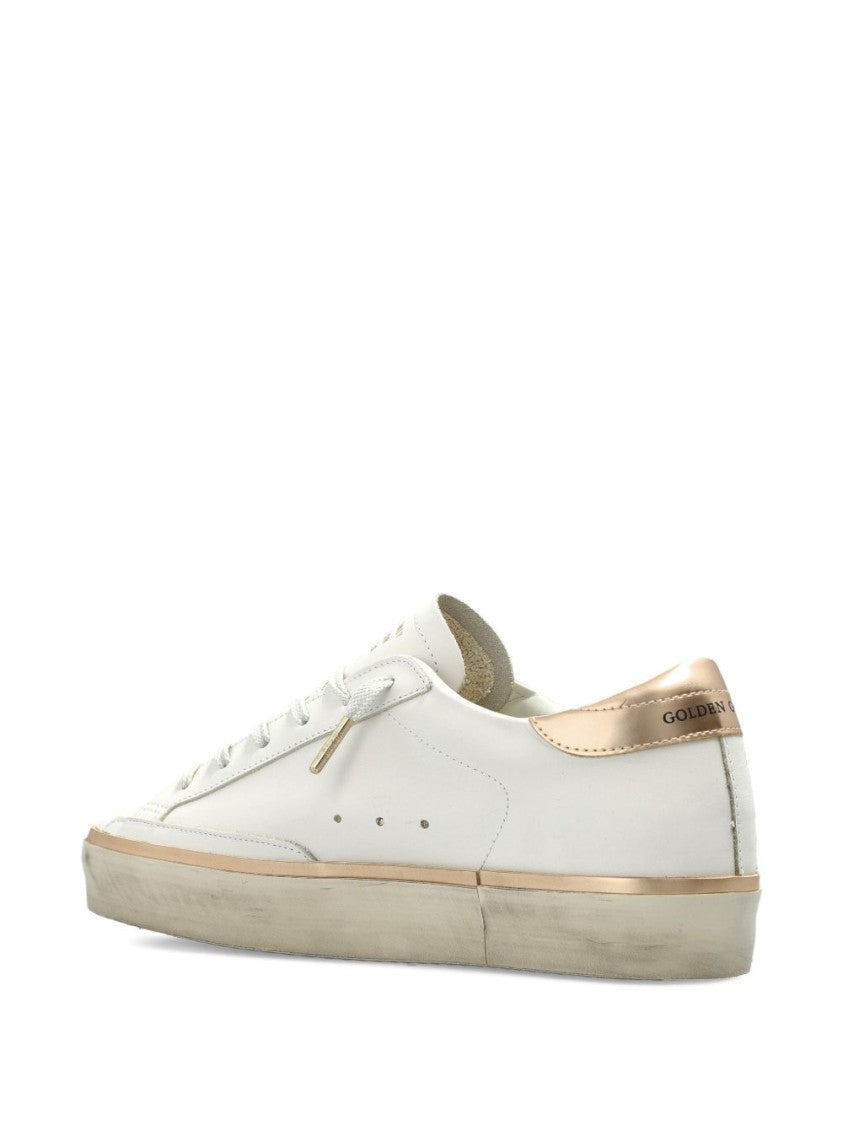 Golden Goose White Low-Top Sneakers With Metallic Accents