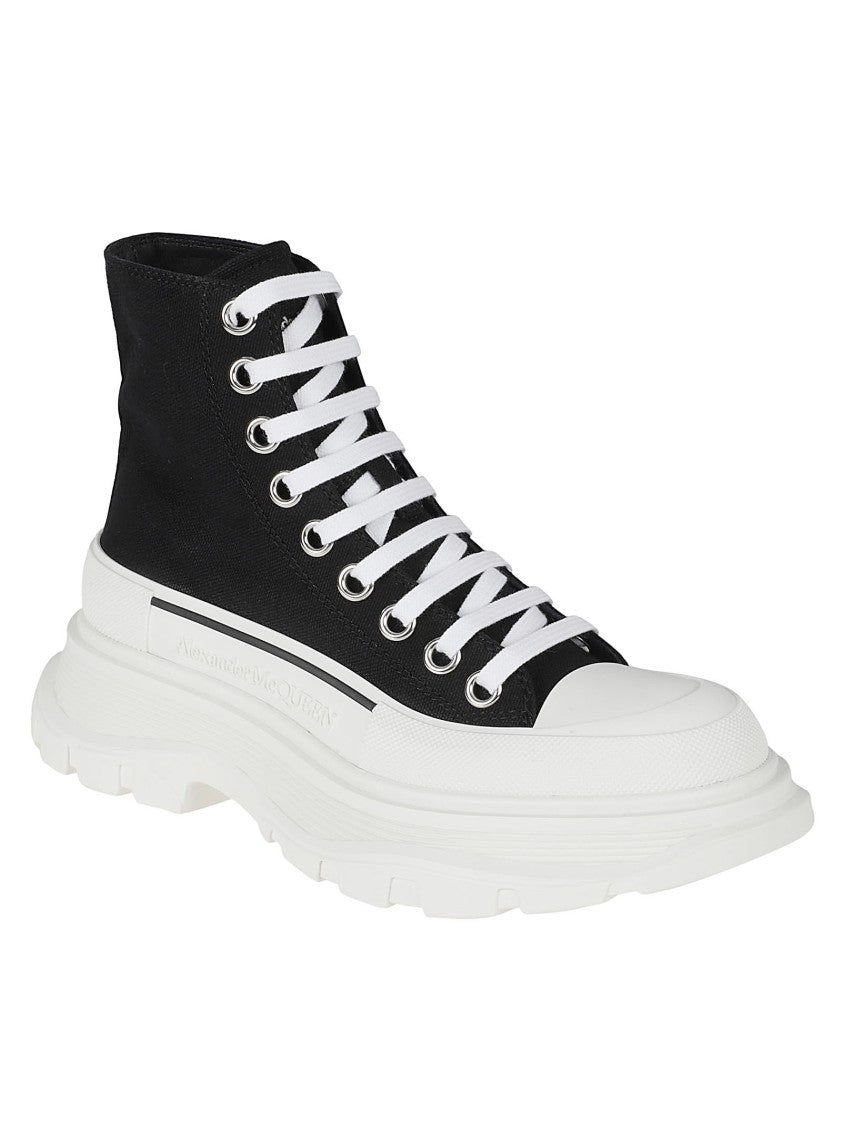 Alexander Mcqueen High-Top Black Canvas Boots