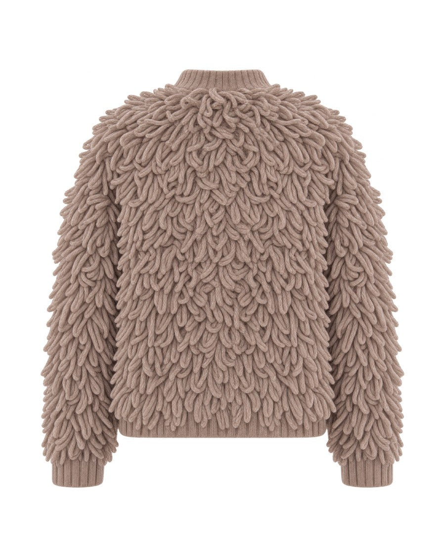 Liu Jo Beige High-Collar Textured Short Jacket