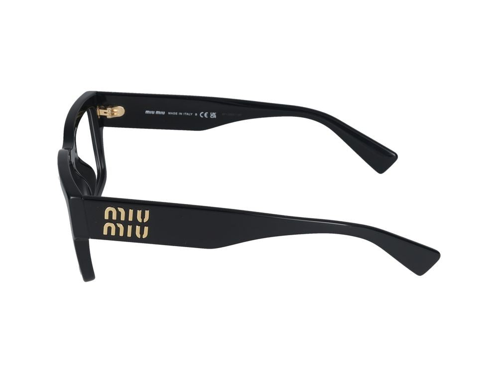 Miu Miu Black 0Mu 02Xv Oversized Square Acetate Eyeglasses