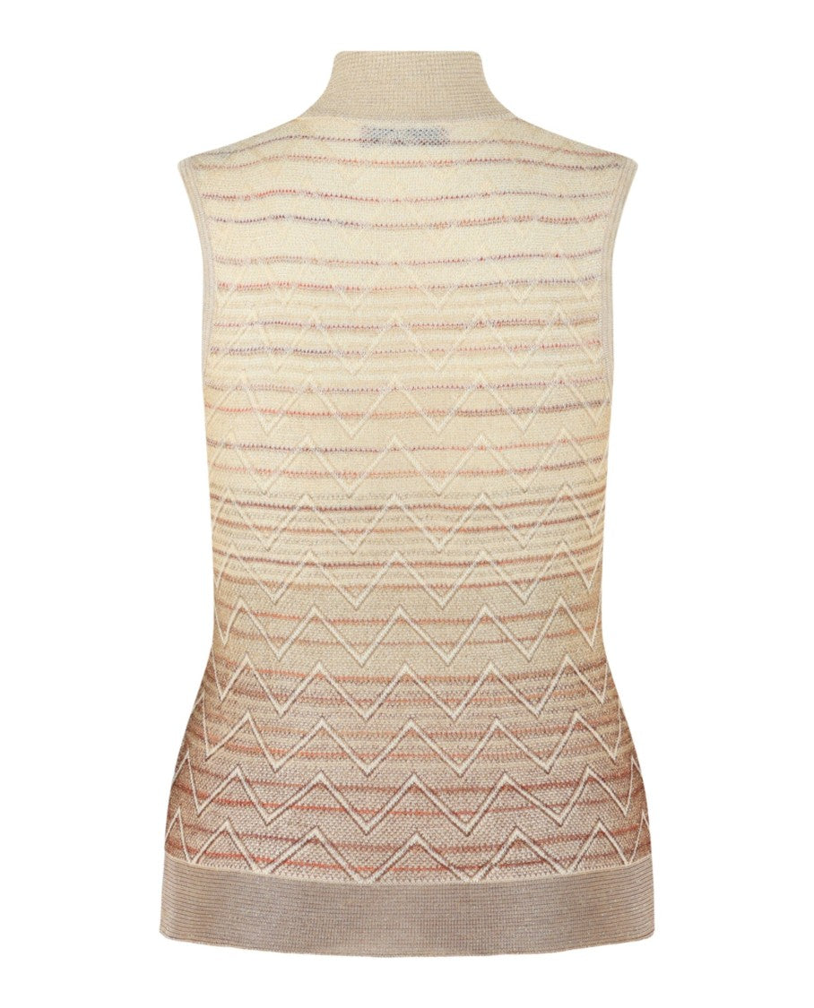 M Missoni Ombre Zig Zag High-Neck Top