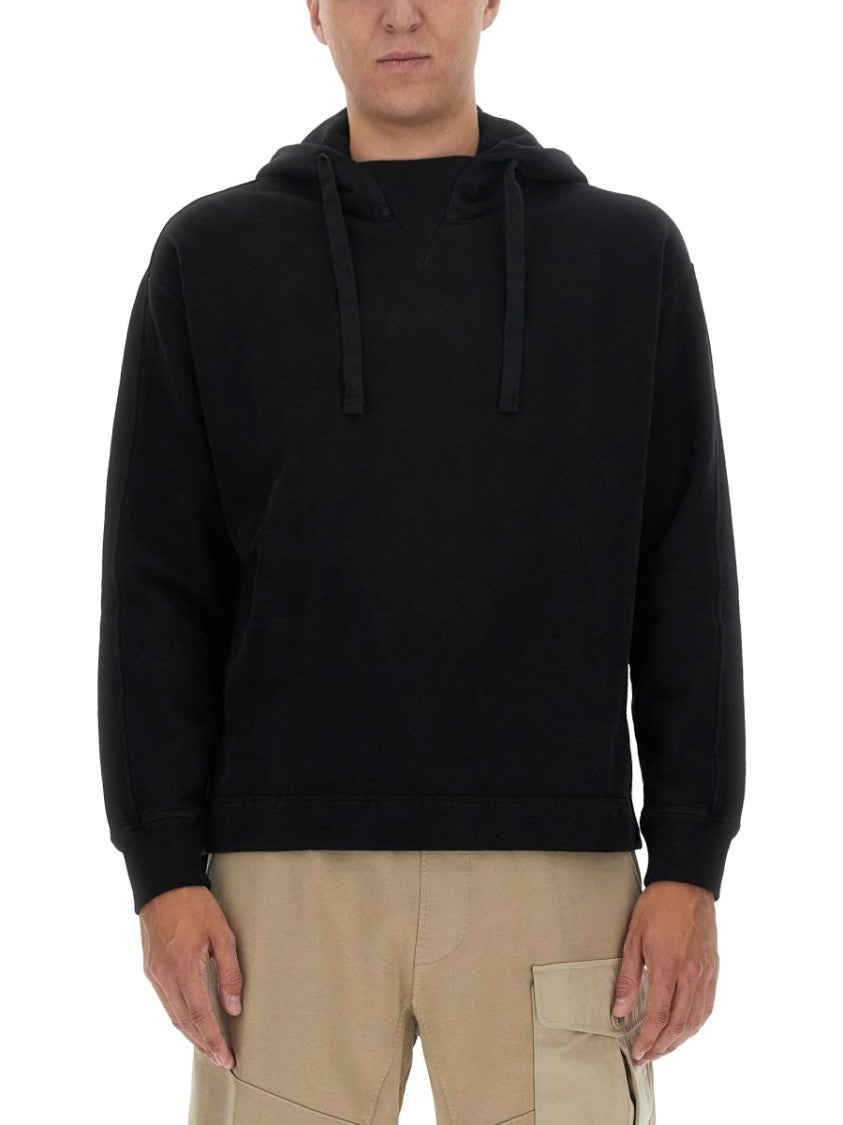 Ten C Black Sweatshirt With Logo Detailing