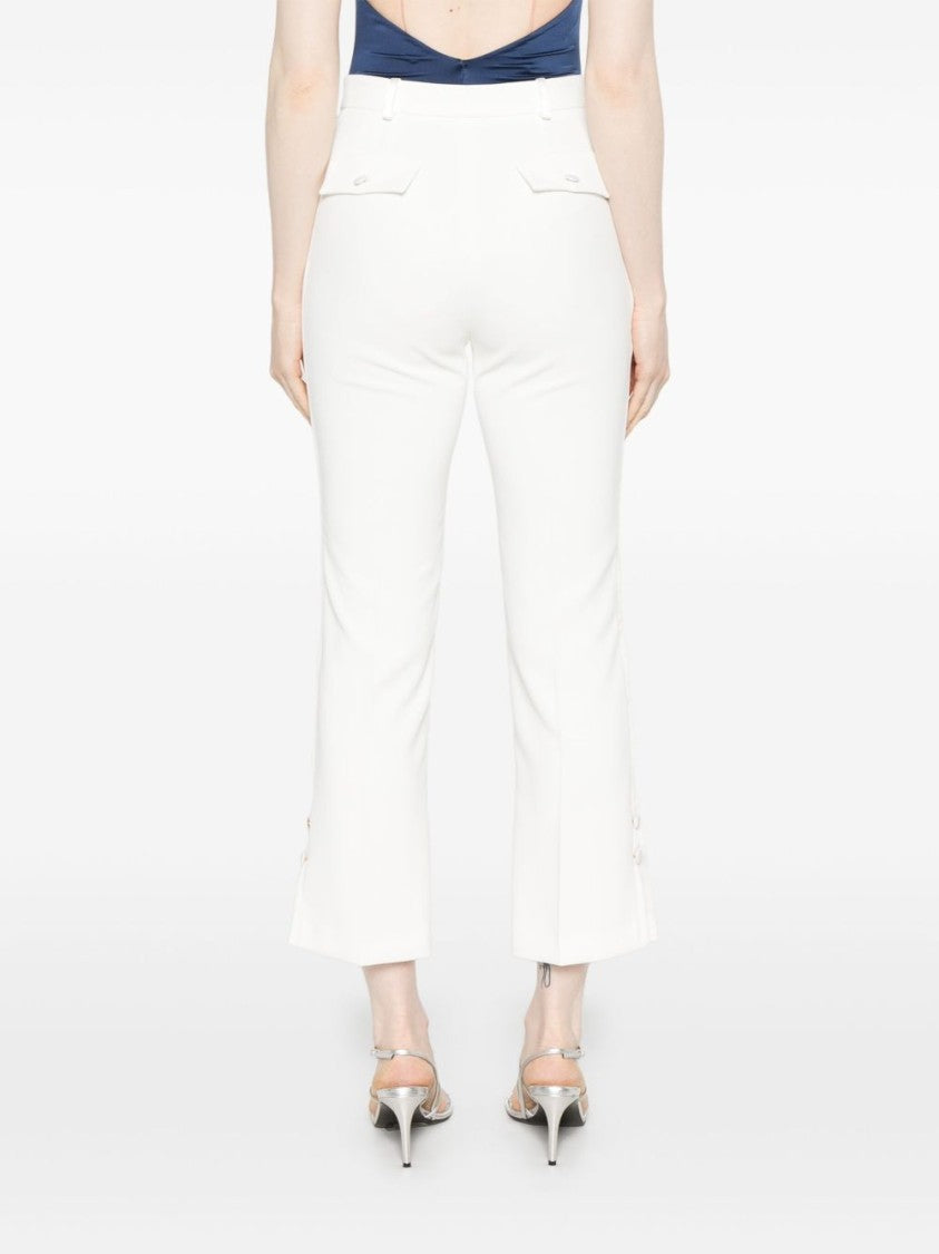 Elisabetta Franchi High-Waisted Cropped Trousers With Smooth Finish