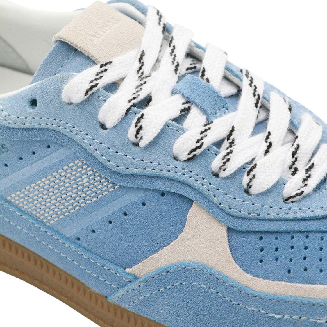 Alohas Pastel Blue Suede Sneakers With Cream Accents