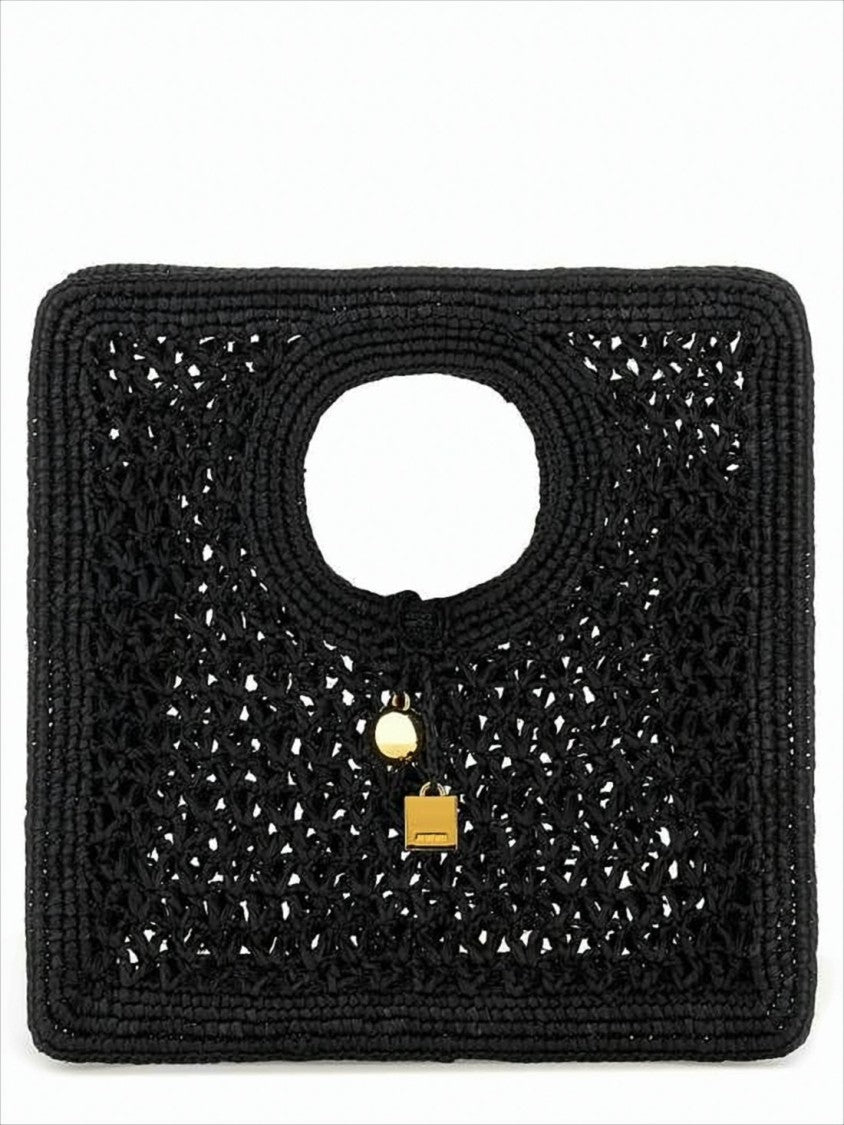 Jacquemus Intricately Woven Raffia Tote Bag With Cut-Out Handle