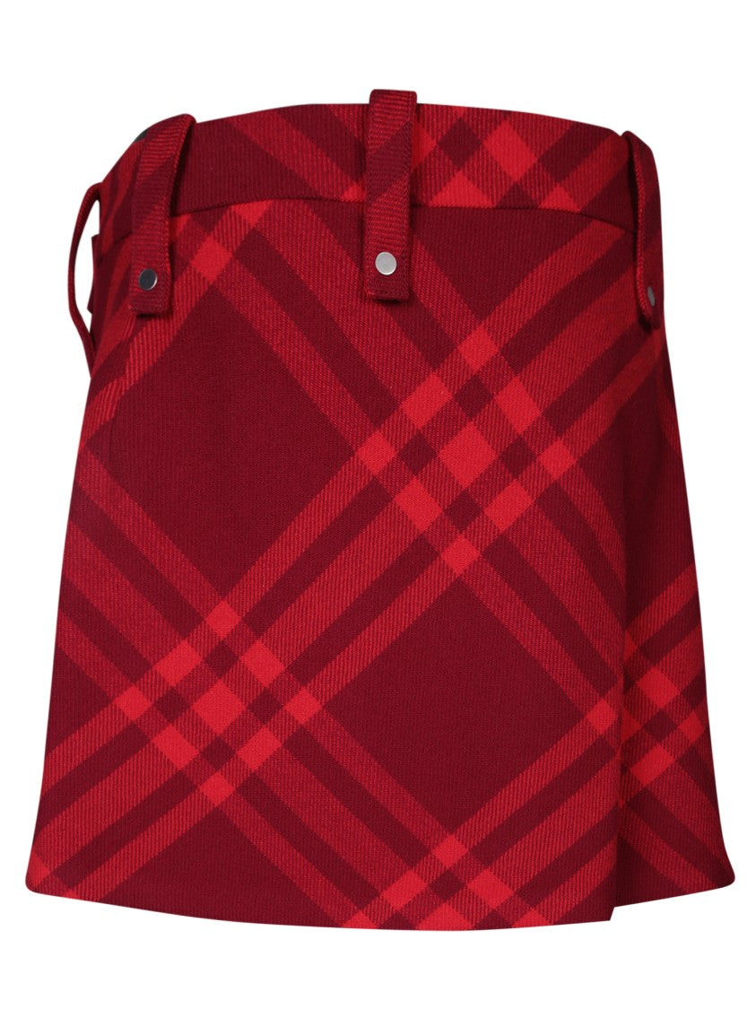 Burberry Red Wool Skirt