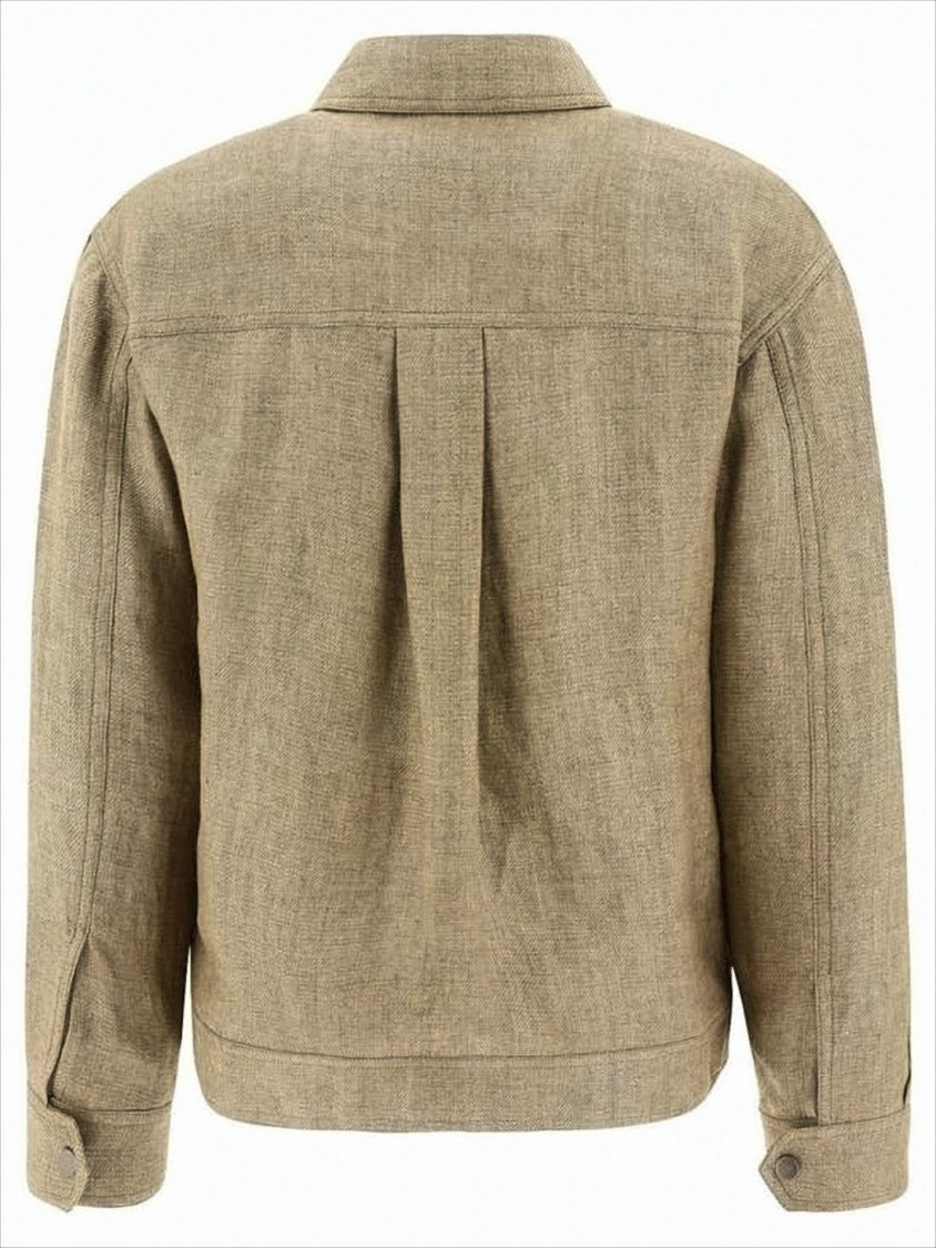 Brunello Cucinelli Textured Linen Jacket With Boxy Silhouette