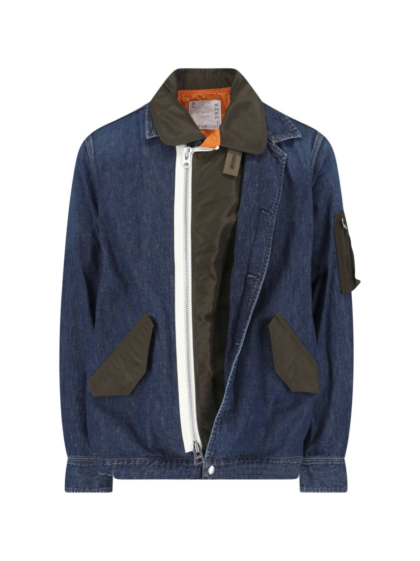 Sacai Structured Zip-Up Jacket With Contrasting Panels