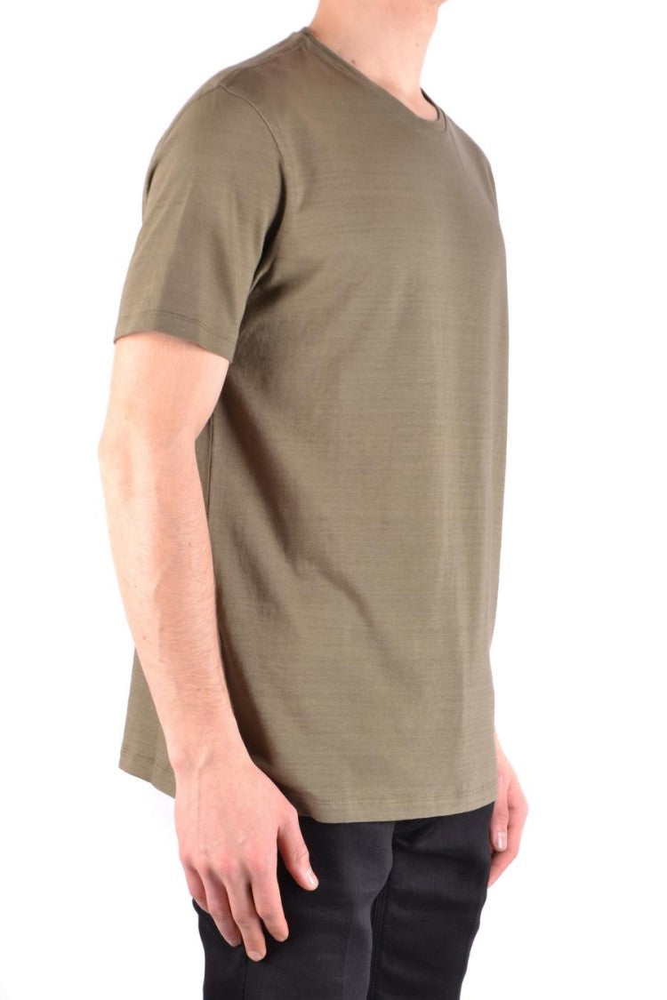 Neil Barrett Olive Green Cotton T-Shirt With Graphic Detail