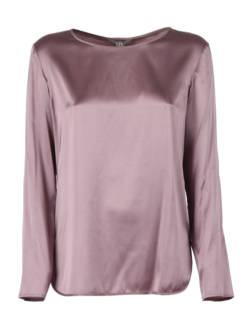 Max Mara Silk Blouse With Round Neckline And Long Sleeves