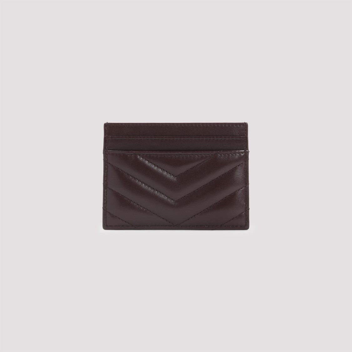 Saint Laurent Hot Wine Calf Leather Card Case