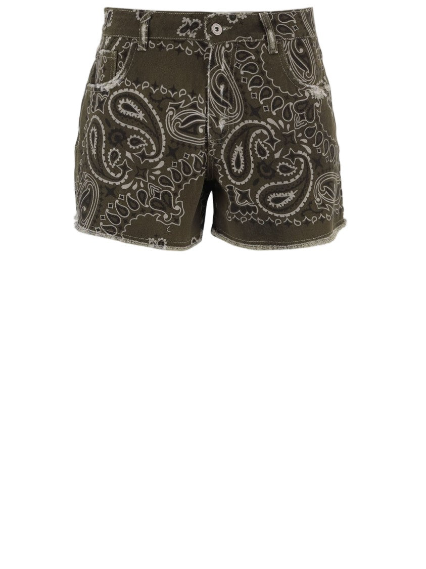 Don't @ Me Short Cotton Jeans With Bandana Print