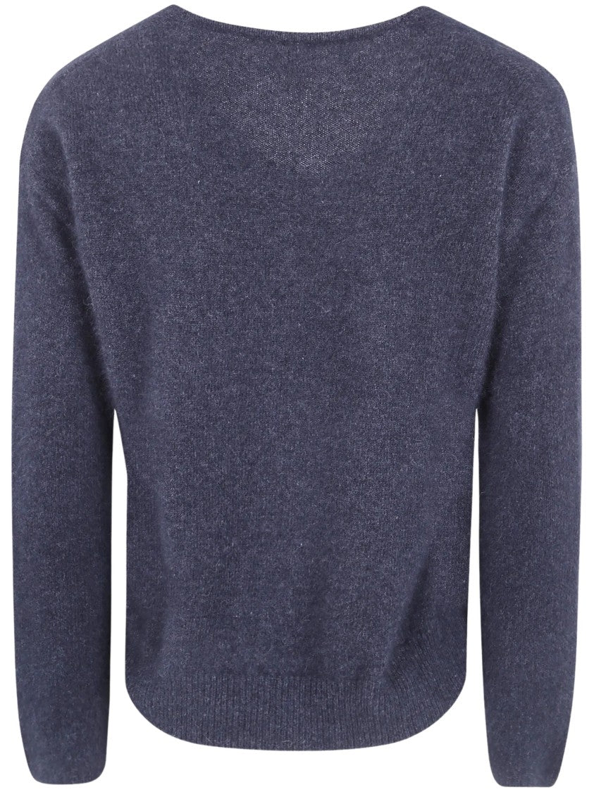 Ct Plage Cropped Ribbed V-Neck Knit Sweater