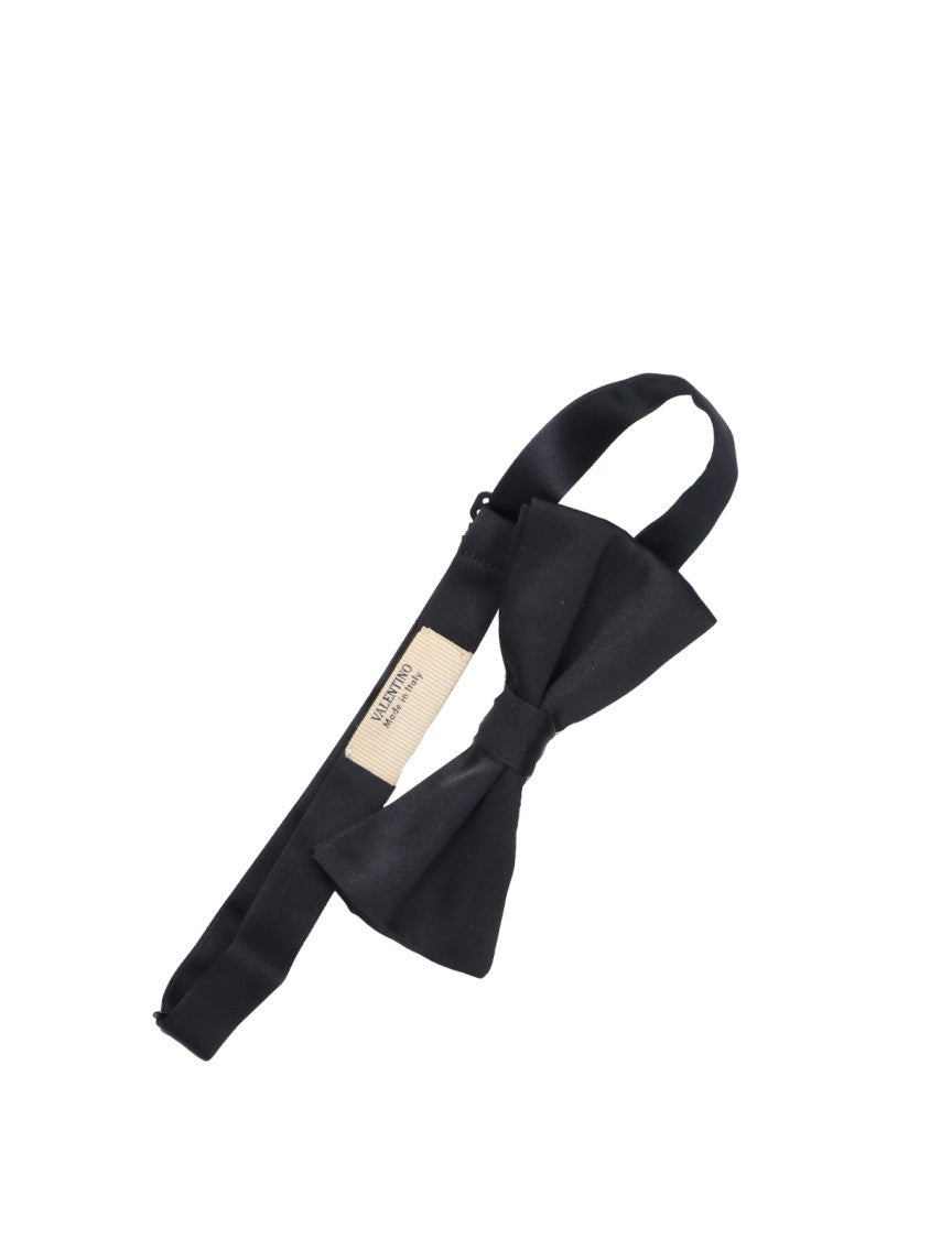 Valentino Garavani Black Silk Adjustable Bow Tie
