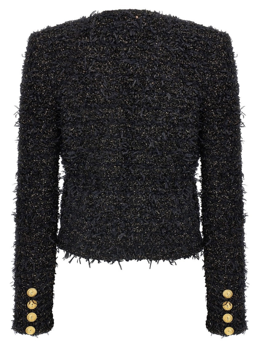 Balmain Lurex-Threaded Tweed Blazer