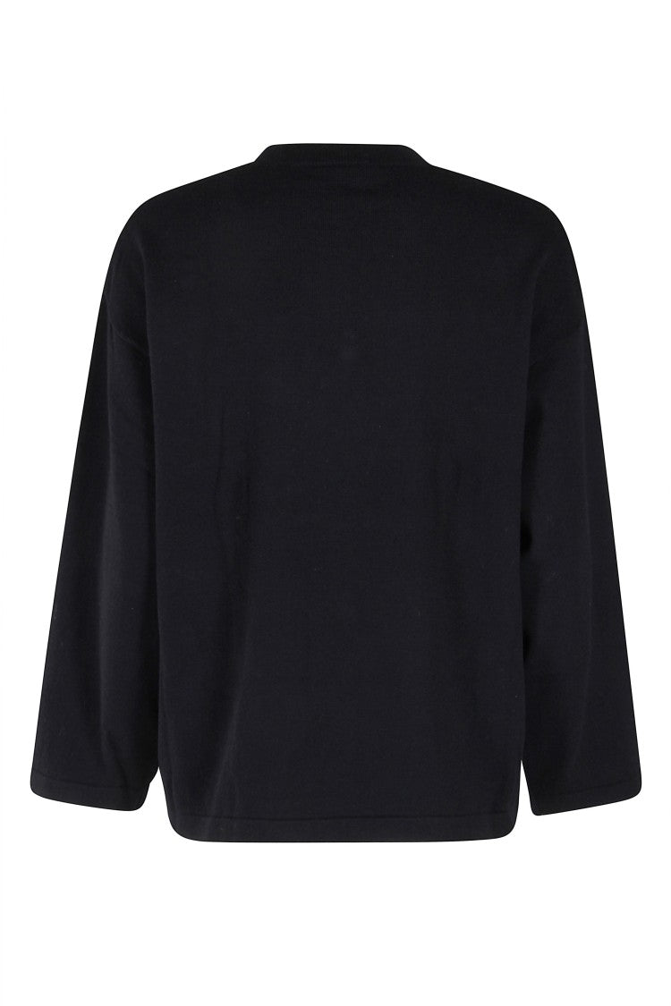 Isabelle Blanche Circle Neck Sweater With Jewel Embellishments