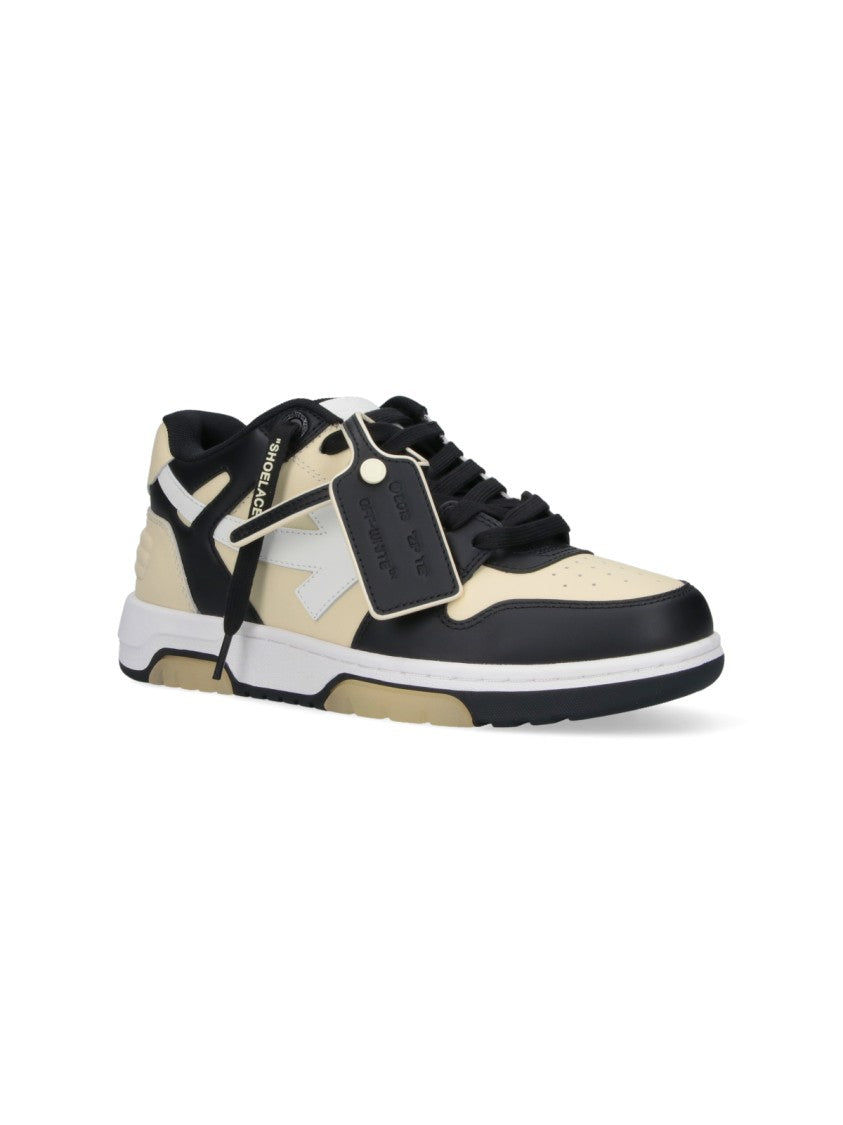 Off-White Glow-In-The-Dark Leather Sneakers With Iconic Logo Details