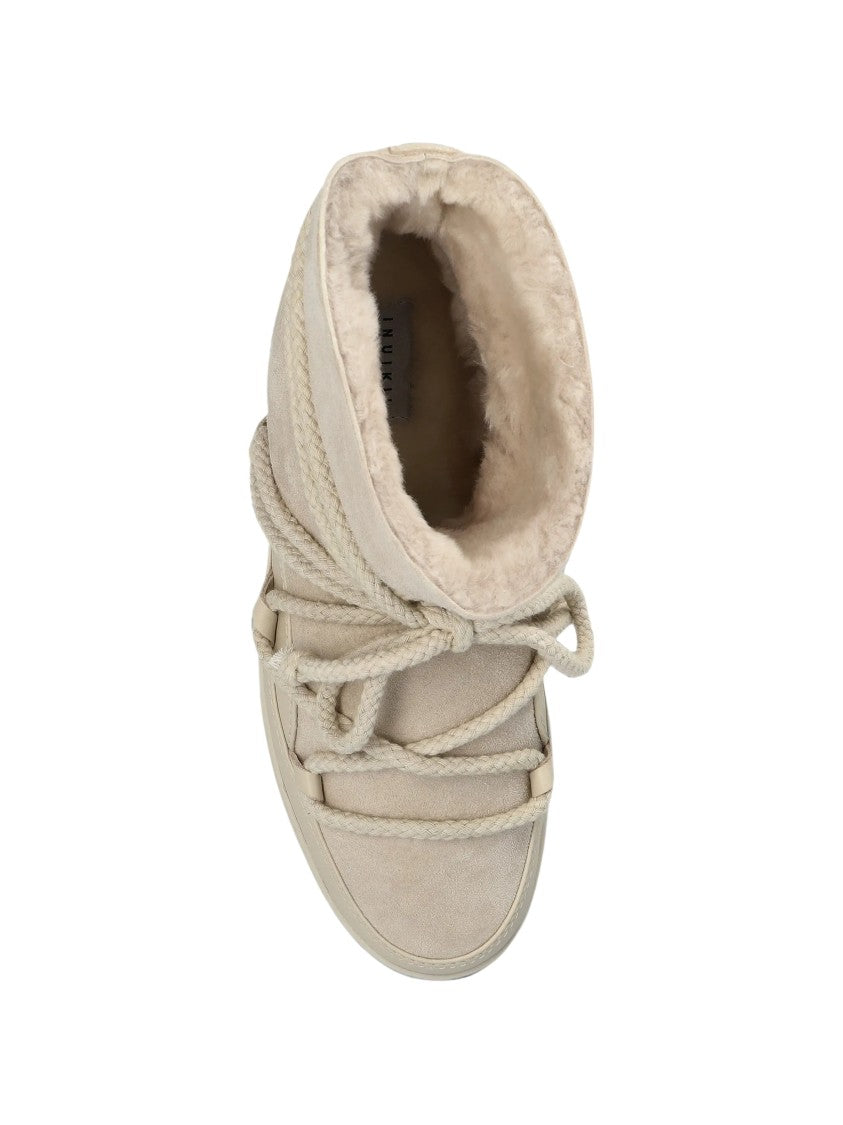 Inuikii Ankle Boots With Rounded Toe And Faux-Fur Trim