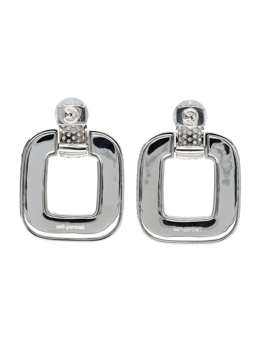 Self-Portrait Self-Portrait Silver Crystal Knocker Earrings