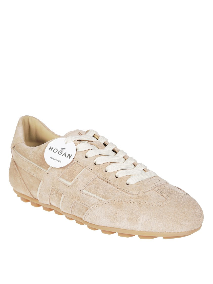Hogan Soft Suede Sneakers With Lace-Up Design