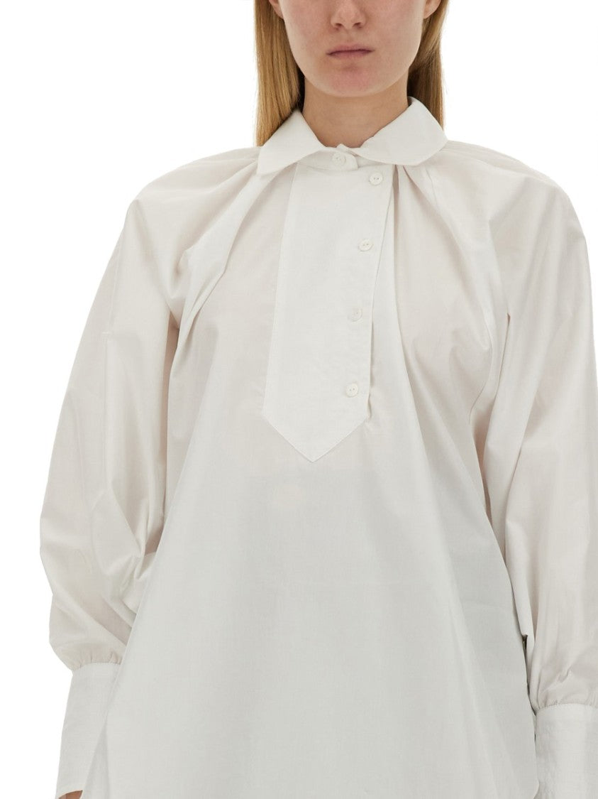 Patou Relaxed Fit Cotton Blouse With High Neck
