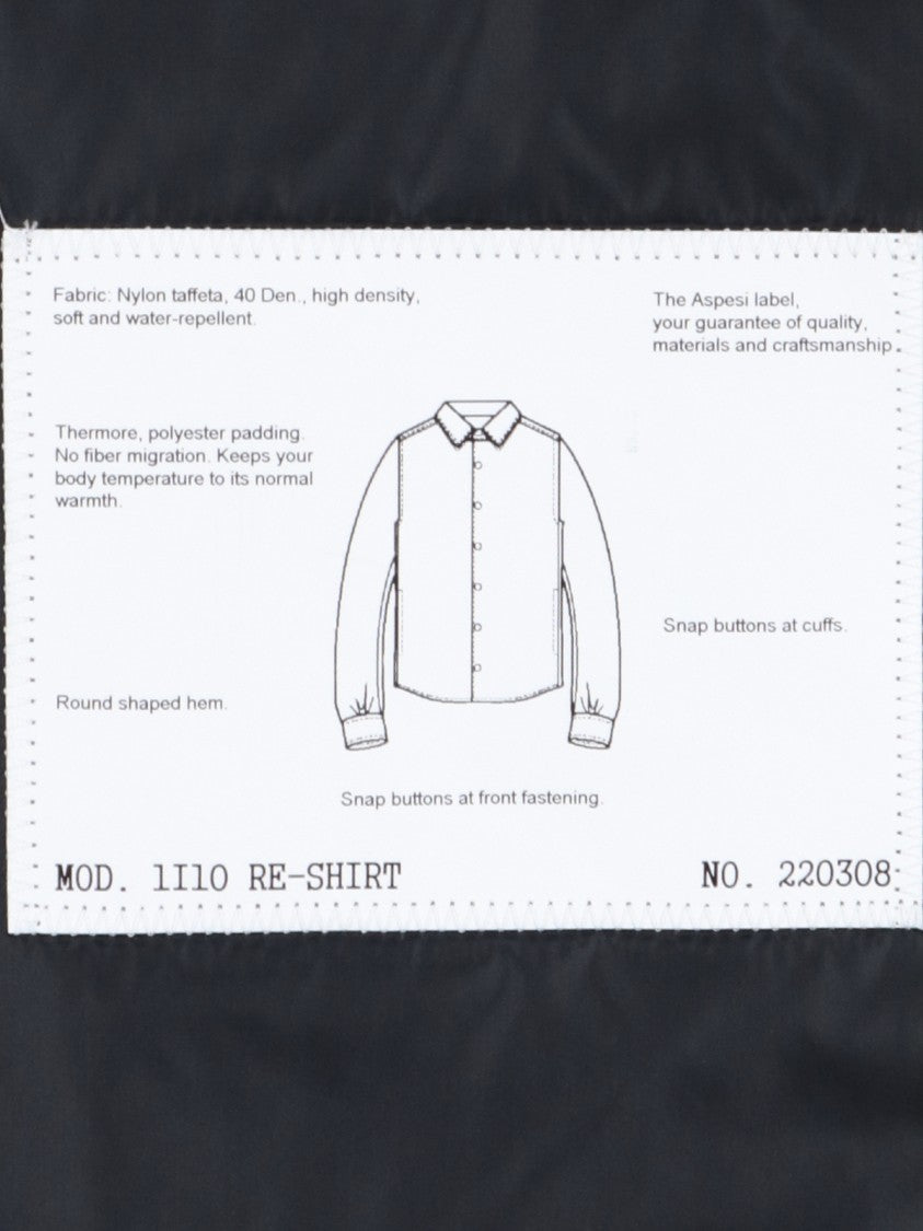 Aspesi Solid Grey Casual Shirt With Traditional Collar And Button-Down Front