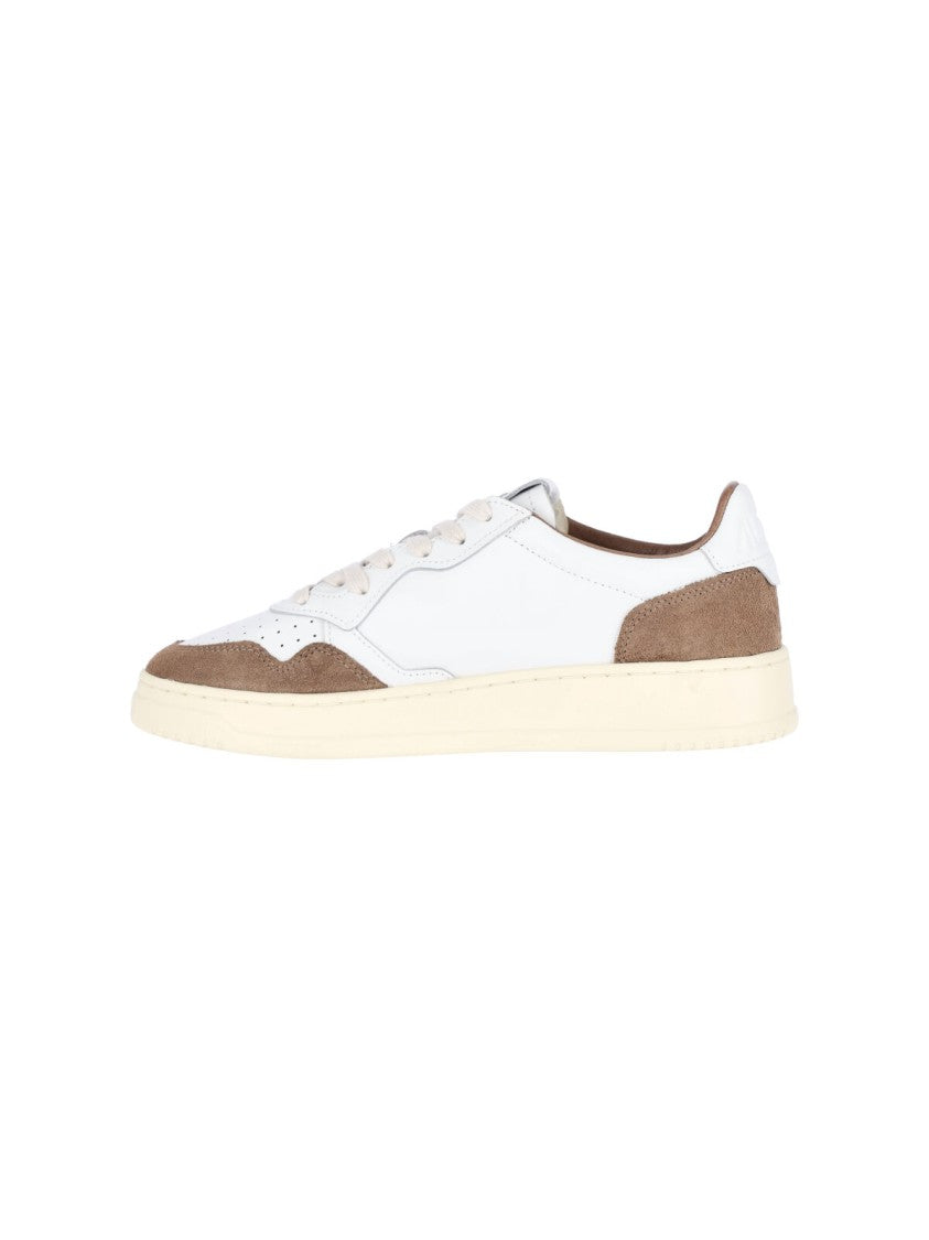Autry Low-Top Sneakers With Brown Suede Overlays