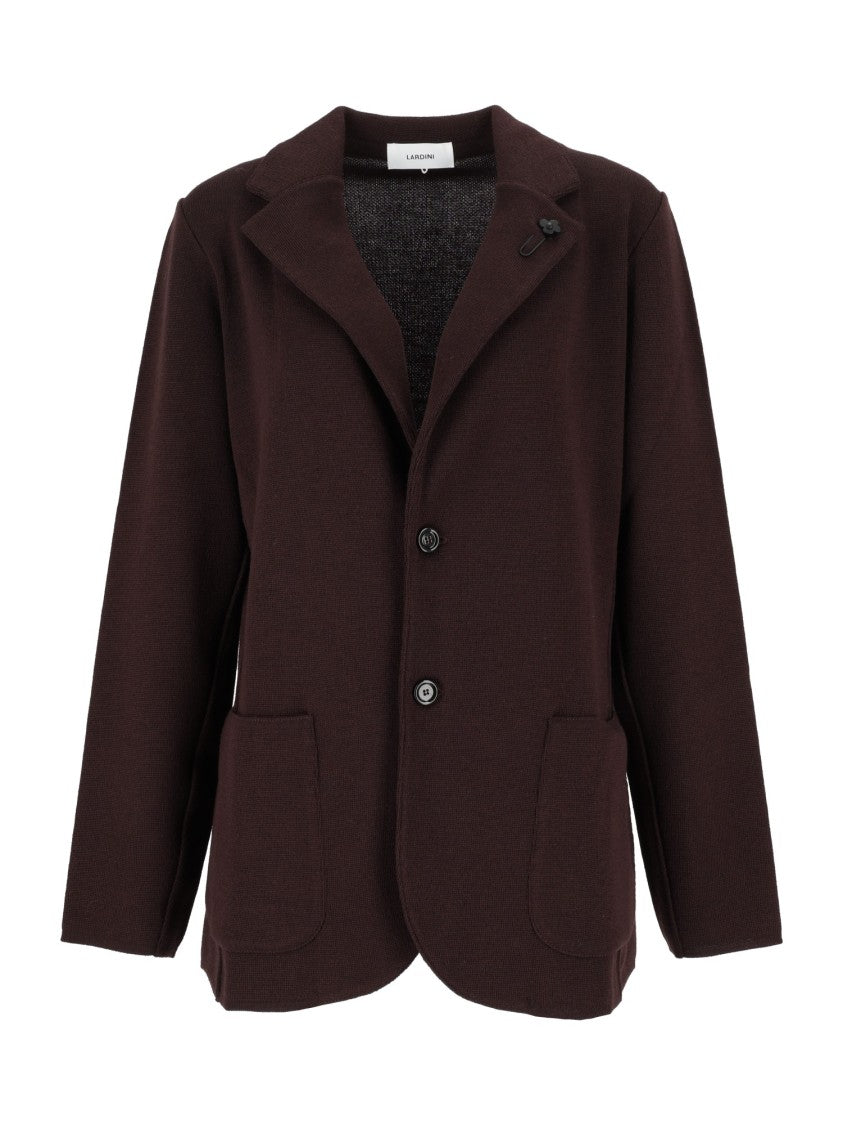 Lardini Tailored Floral Detail Knit Blazer