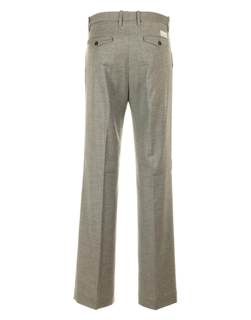 Nine In The Morning Grey High-Waisted Wool-Blend Formal Pants