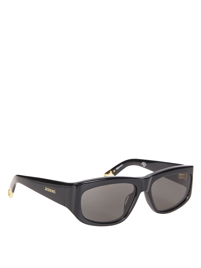 Jacquemus Sleek Rectangular Thick Arms Sunglasses