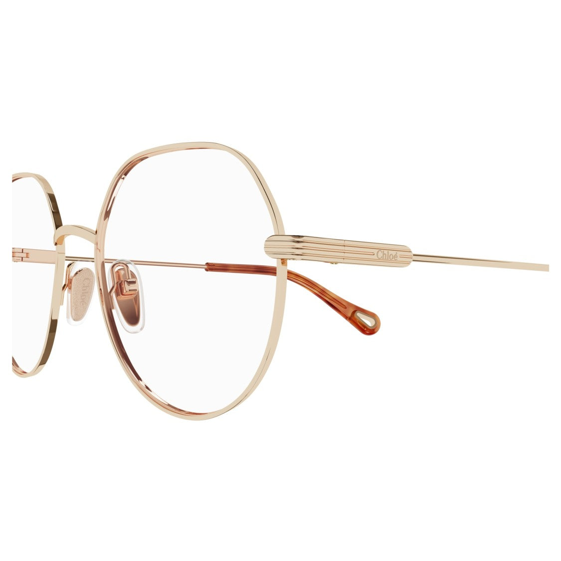 Chloé Ch0137o Geometric Sunglasses With Amber-Tipped Temples
