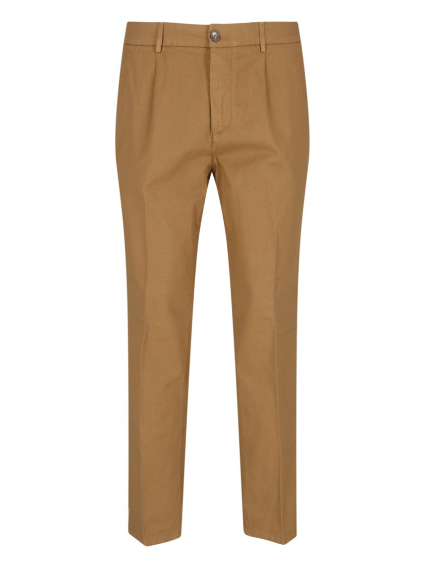Cruna Brera Slim-Fit Cotton Trousers With Tailored Pleats