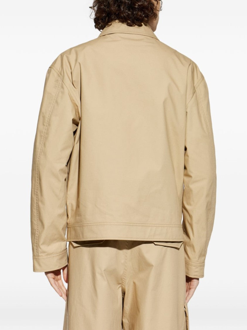 Moschino Beige Jacket With Dual Pockets