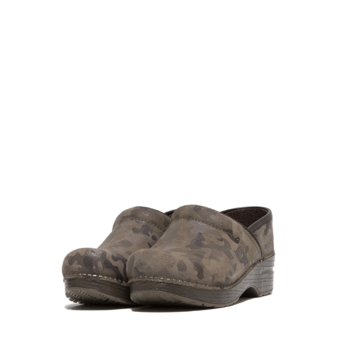 Dansko Classic Clog In Green Camuflage Suede