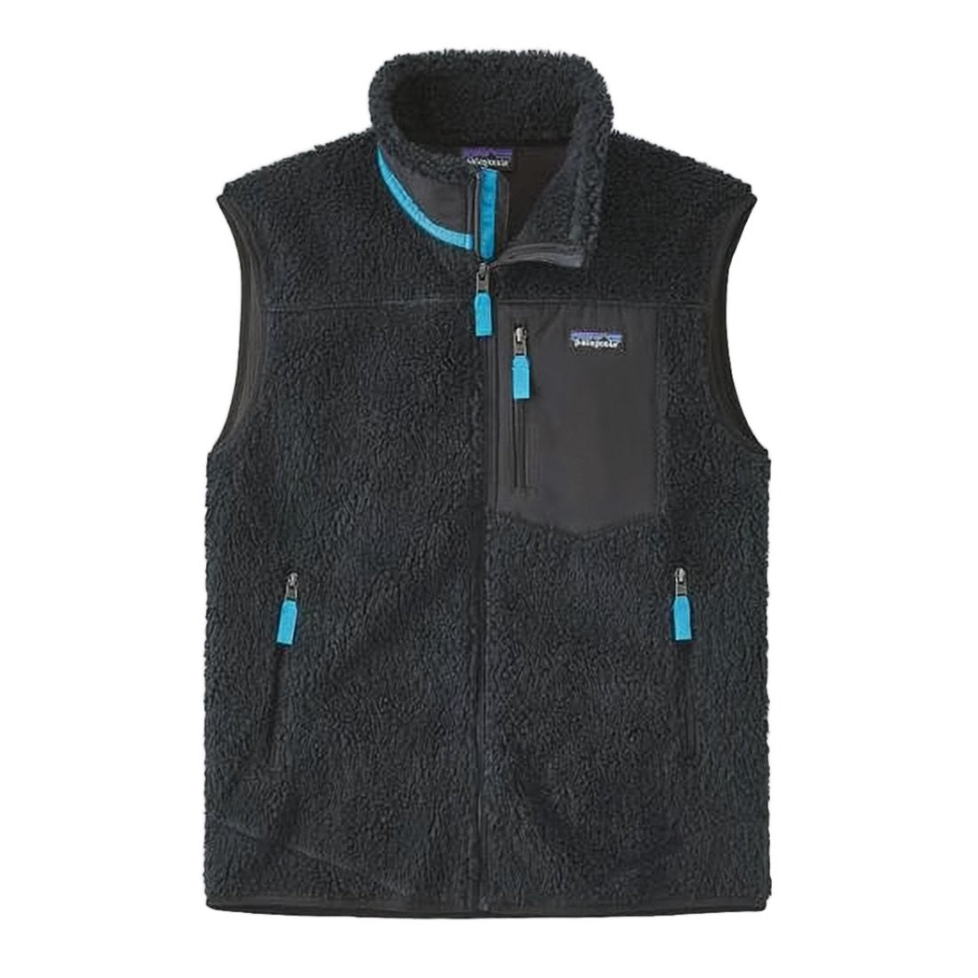 Patagonia Textured Fleece Vest With High Collar