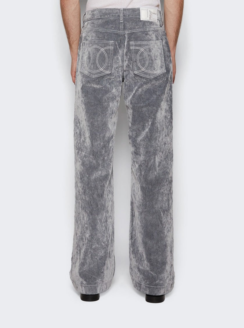 Casablanca Peach Denim Jeans Flocked Grey