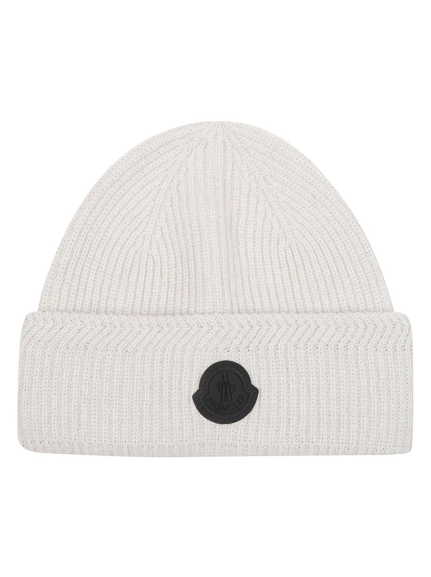 Moncler Ribbed Knit Wool-Cashmere Logo Beanie