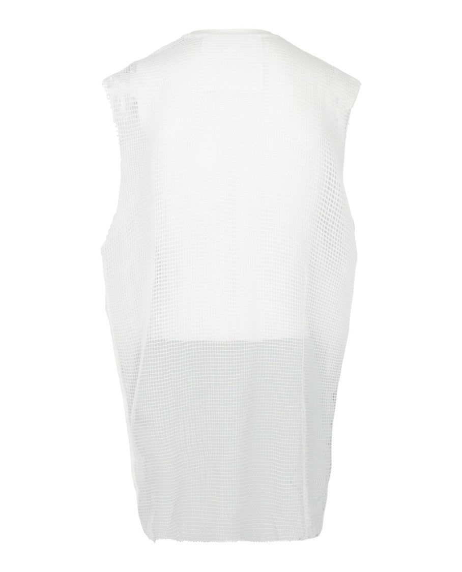 Givenchy Netted Mesh Tank Top With Raw-Edge Trim