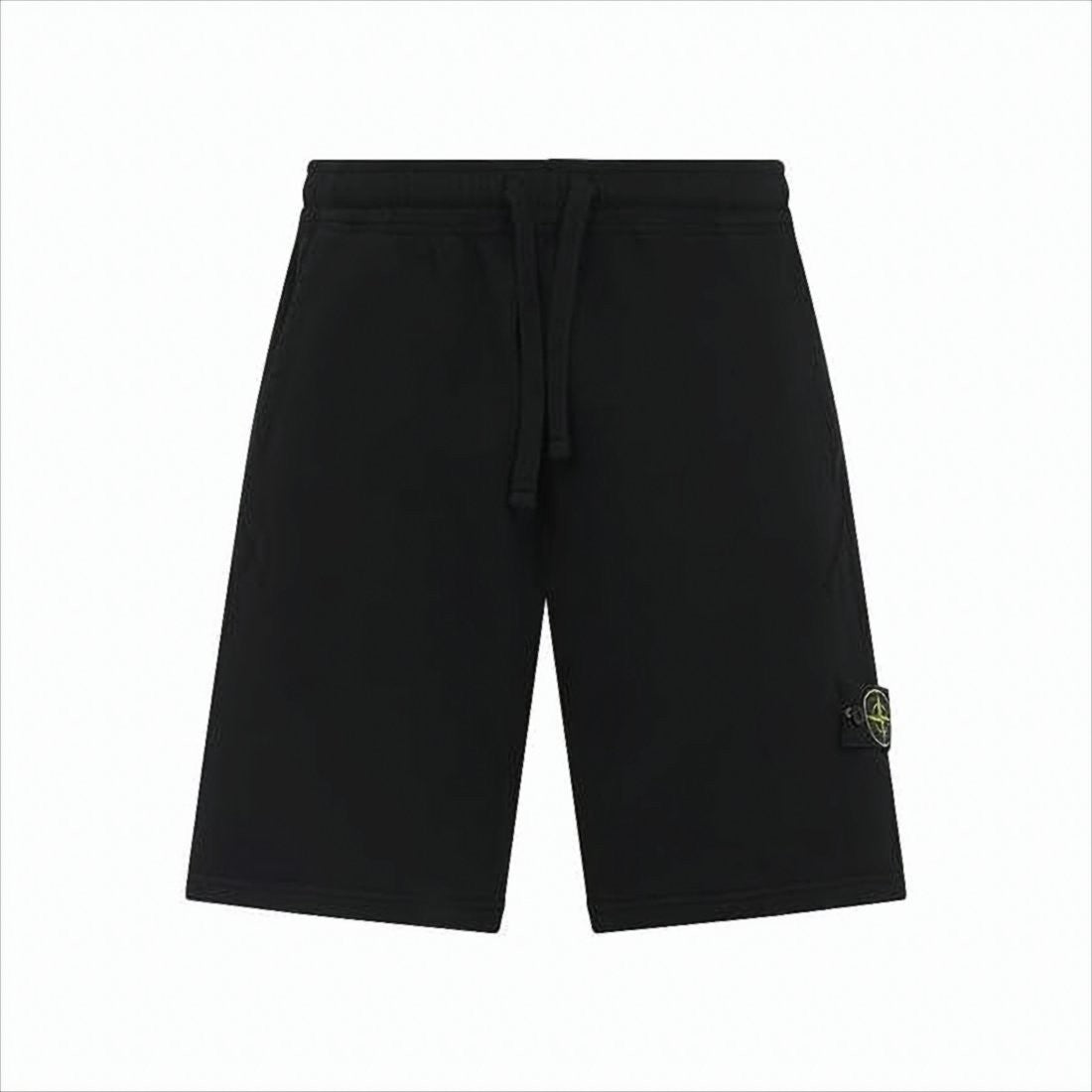 Stone Island Black Shorts With Drawstring Waist And Logo Patch