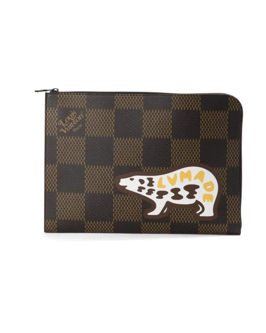 Louis Vuitton Nigo Jour Gm Giant Damier Ebene Clutch