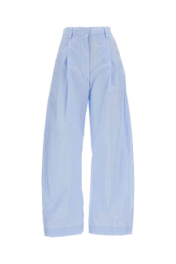 The Latest Lightweight Wide-Leg Poplin Trousers With Elegant Waist Pleats
