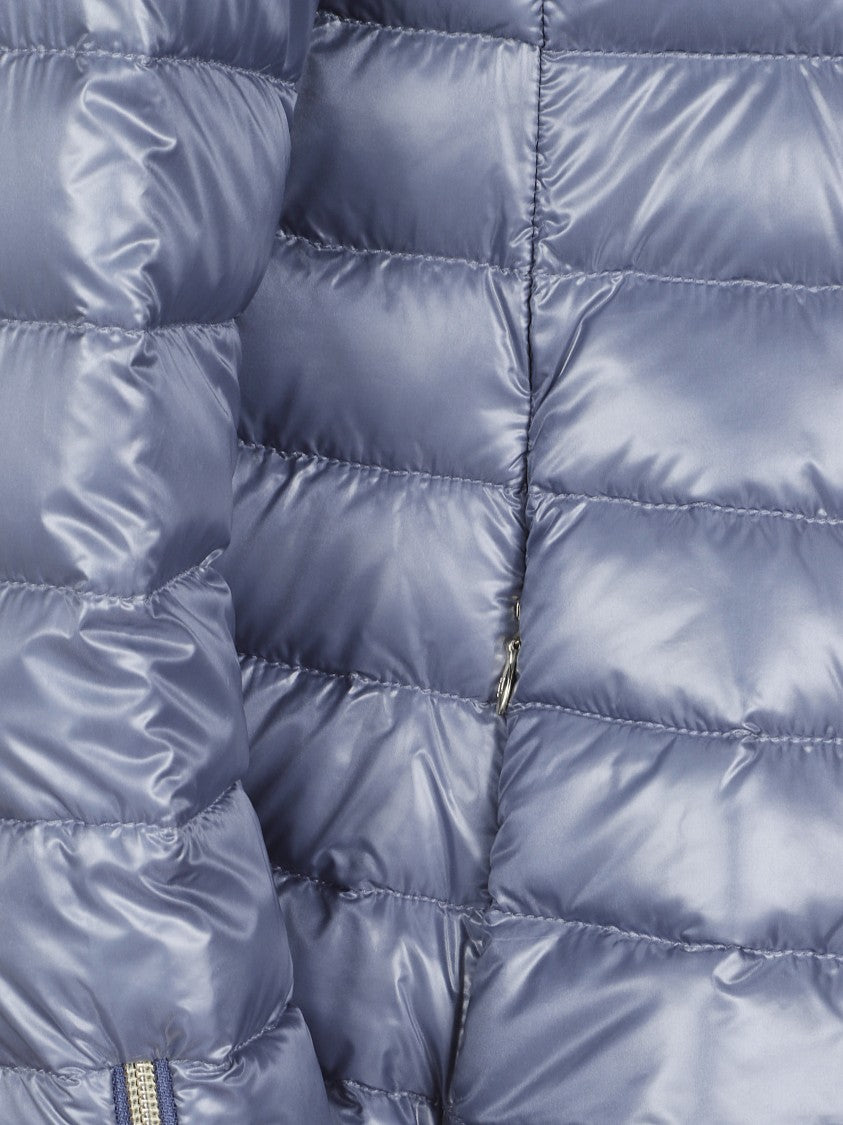 Herno Light Blue High Collar Nylon Down Jacket