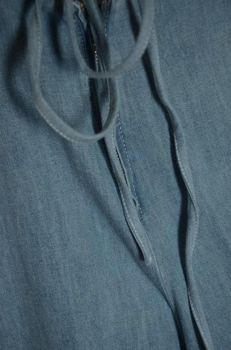 A.P.C. Light Blue Denim Jumpsuit With Wide-Leg Design