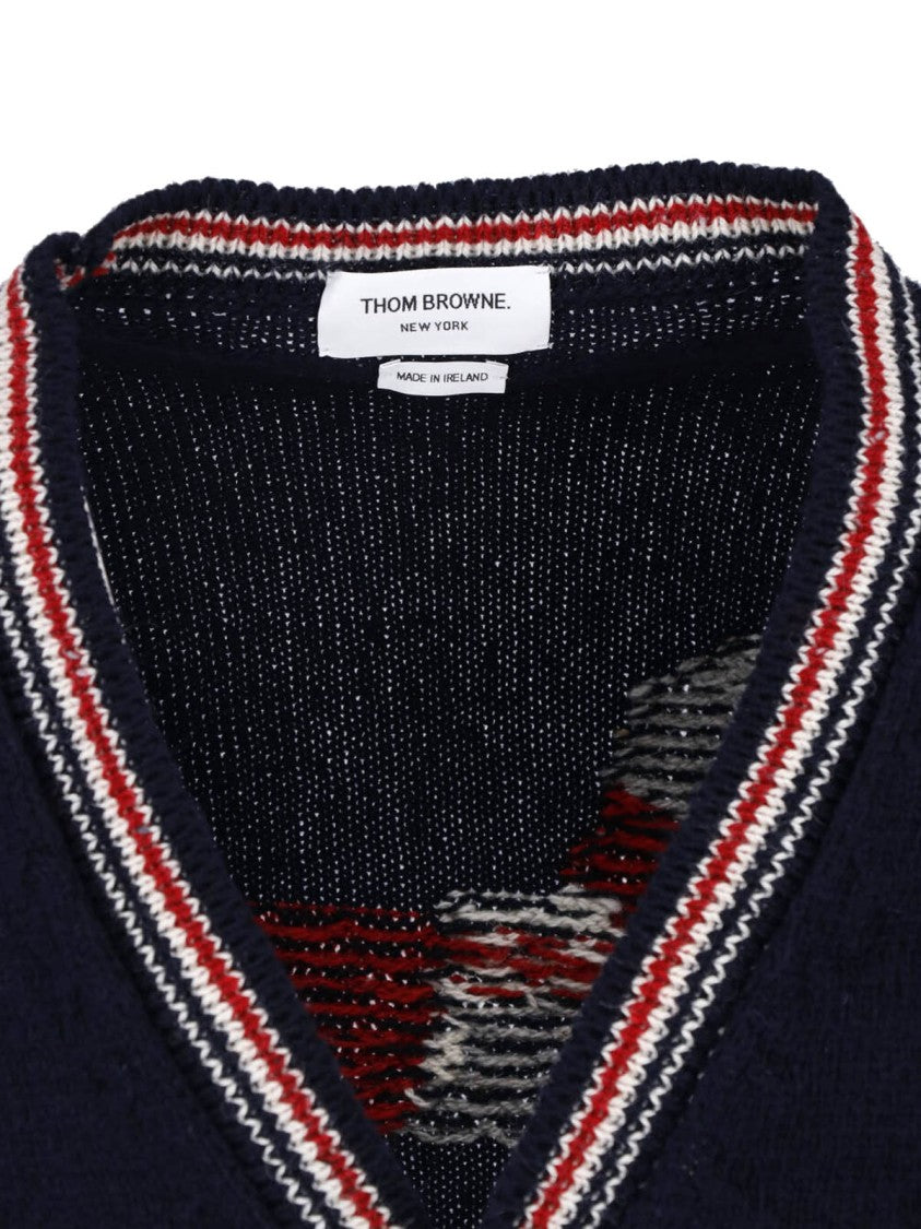 Thom Browne Navy Blue Hector Wool-Blend Cardigan