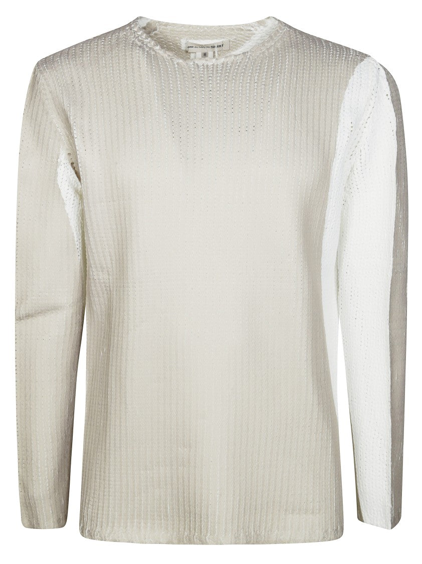 Comme Des Garçons Textured Semi-Sheer Knit Shirt